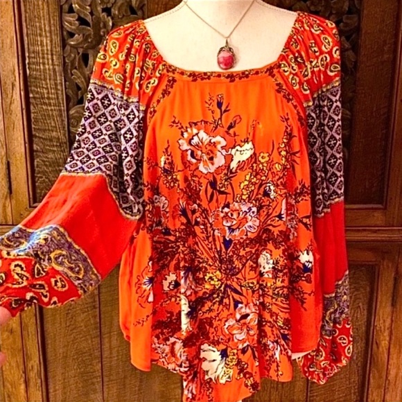 πΊπHPππΊ NWT Free People Positano Floral Print Blouse - Picture 10 of 16